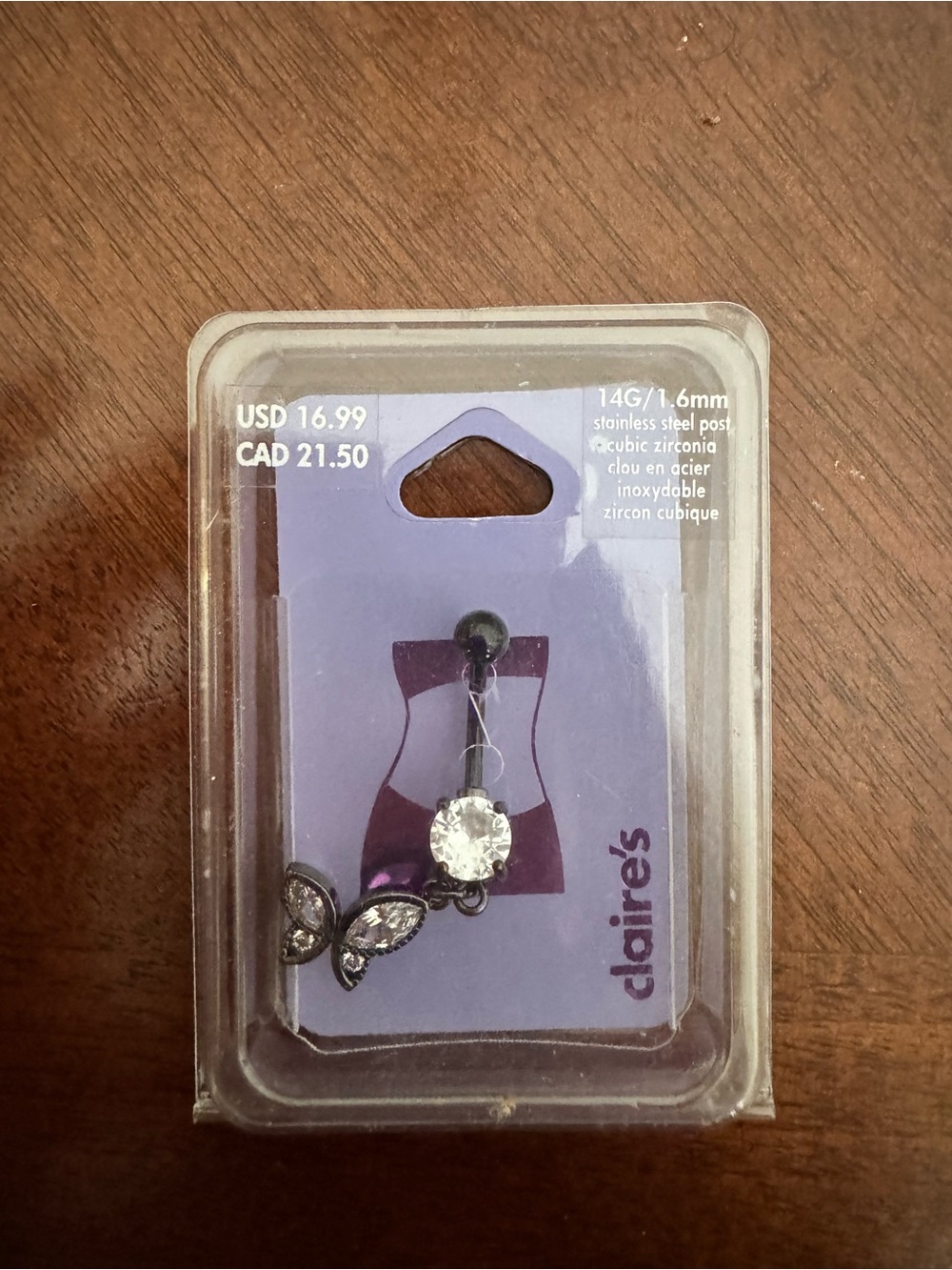 Butterfly belly ring